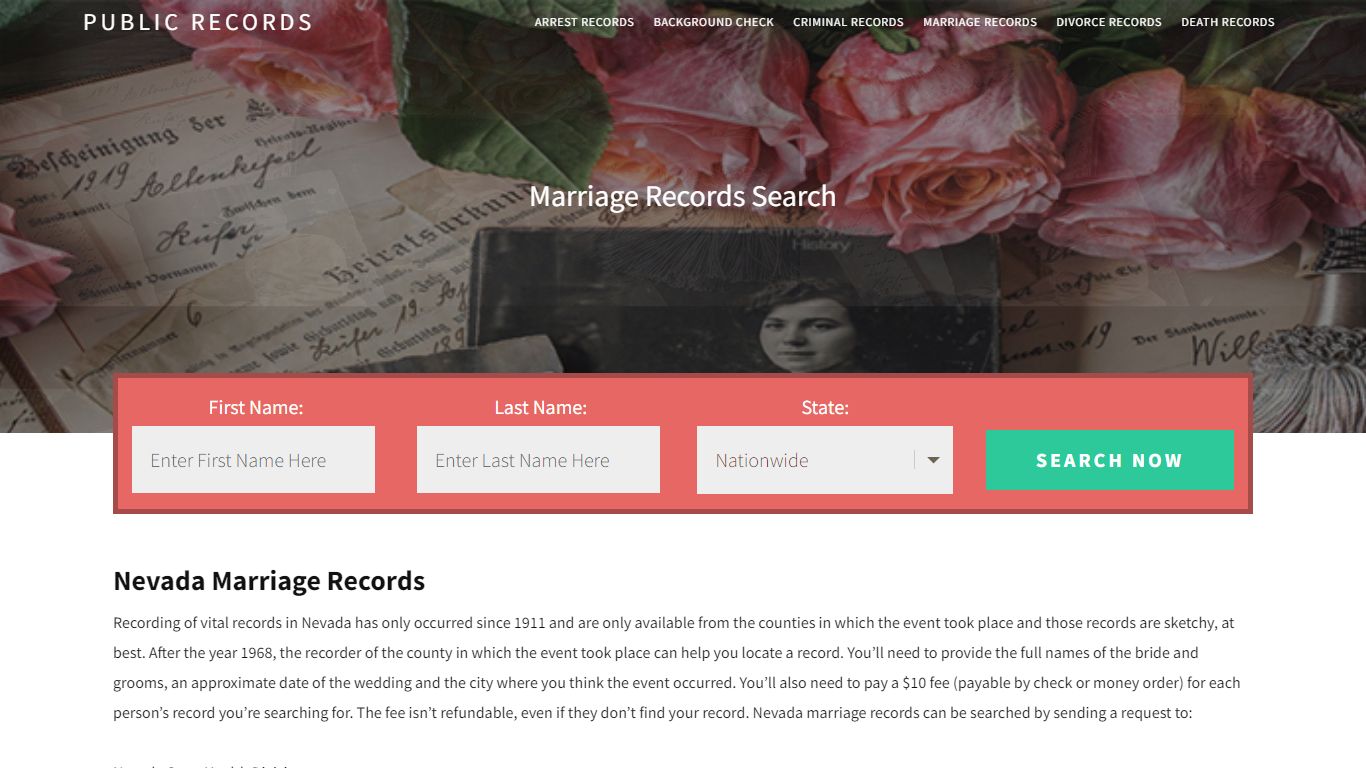Nevada Marriage Records | Enter Name and Search. 14Days Free